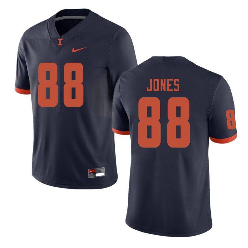 Men #88 Brandon Jones Illinois Fighting Illini College Football Jerseys Sale-Navy